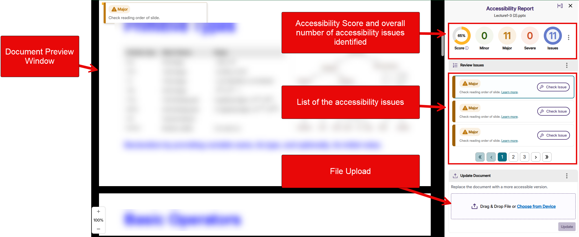 panorama accessibility report