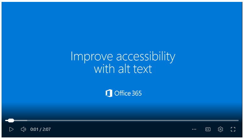 Improve accessibility with alt text video