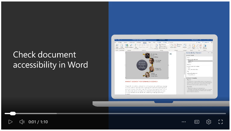 check document accessibility in word