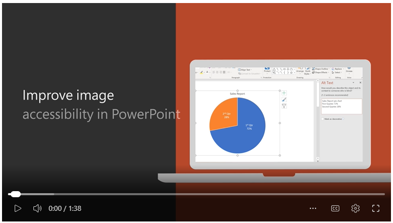 Improve image accessibility in PowerPoint video