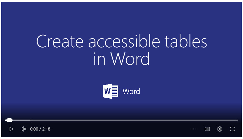 create accessible tables in word