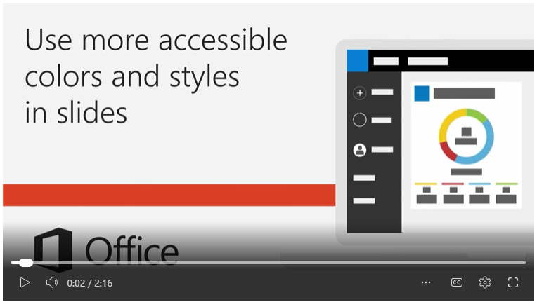 use more accessible colors and styles in slides video