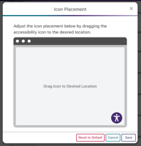 web widget icon placement window