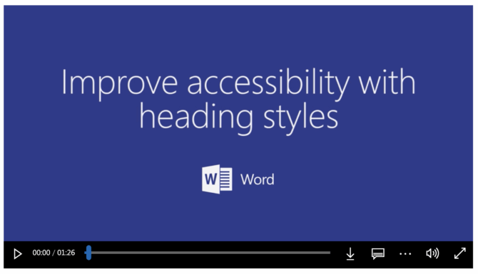 Improve accessibility with heading styles video