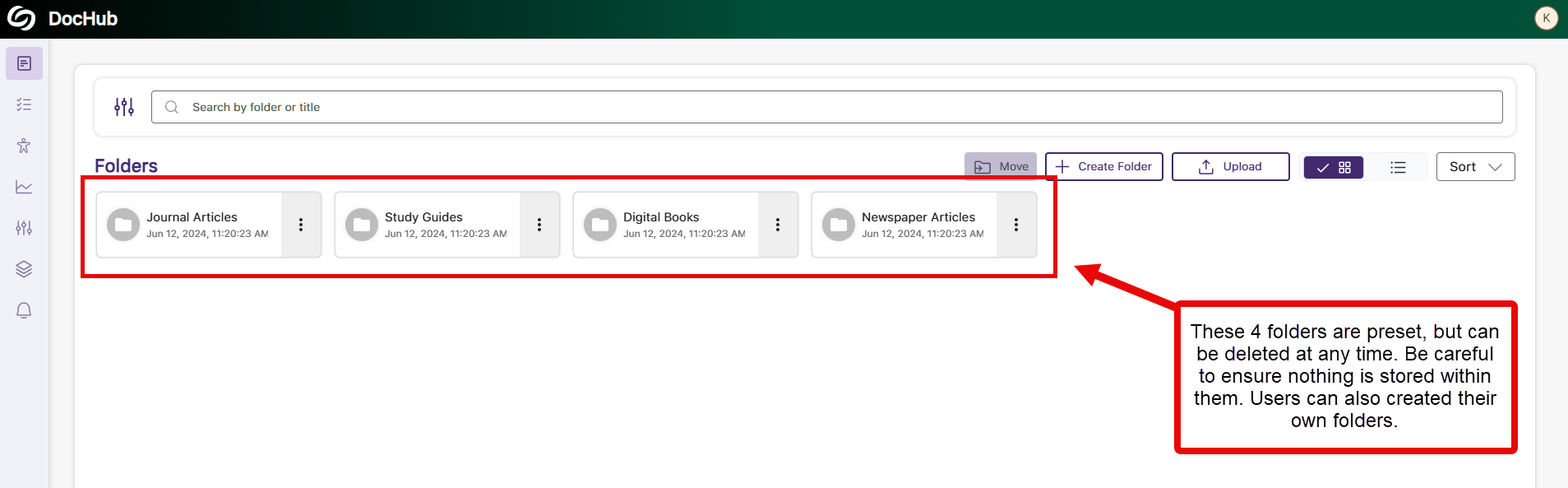 preset folders in DocHub
